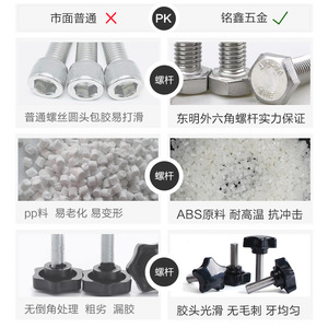 Stainless Steel Five Star Handle Bolt M8 M10 Torx Screw Plastic Head Industrial Grade A - Product Image 4