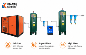 Sistema de Compresor de Aire de Tornillo Rotativo Estacionario de 100HP 75KW, Refrigerado por Aire, Accionamiento Directo, 380V, Unidad de Suministro de Aire de Alta Resistencia - Product Image 5