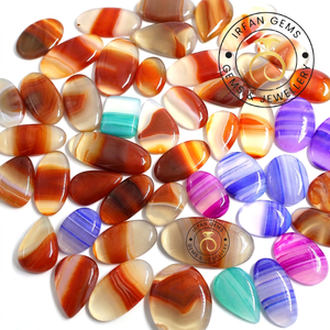 Agate rayée multicolore de qualité supérieure 100% naturelle, prix de gros, lot de pierres pour la fabrication de bijoux en agate rayée - Product Image 3