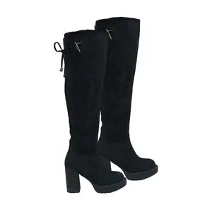 Schlussverkauf beliebte Straßenmode Herbst und Winter elastisch neue hohe Absätze Damen Knie lange Stiefel