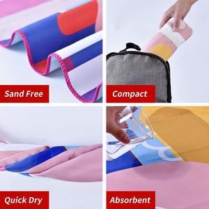 Bán Buôn Tùy Chỉnh Chất Lượng Tốt Nhanh Chóng Khô Kỹ Thuật Số In Logo Da Lộn Sợi Nhỏ Thiết Kế Trang Phục Bơi Bãi Biển Khăn - Product Image 5