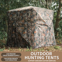 Abri de chasse camouflage Oxford 270 degrés transparent pour 2-3 personnes, abri au sol pop-up, tente automatique quatre saisons imperméable