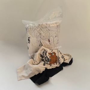 Paños de Limpieza Industriales de Algodón de Baja Pelusación, Trapos Reutilizables Blancos con Estampado de Camisetas, Duraderos para Limpieza de Talleres - Product Image 1