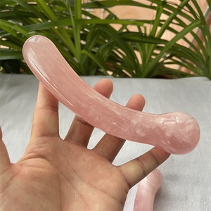 Natur Kristall Zauberstab Rosenquarz Rosa Penis Frauen Sexspielzeug Gebogener <span class=keywords><strong>Dildo</strong></span> Yoni Massage Zauberstab Für Frau <span class=keywords><strong>Dildo</strong></span> - Product Image 5