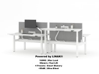 Système de bureau assis-debout électrique à double moteur ergonomique pour 2, 4 ou 6 personnes, idéal pour les bureaux modernes et ouverts