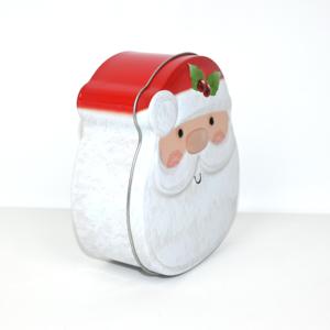 Boîte en fer blanc en forme de Père Noël prête à être expédiée pour biscuits de Noël, bonbons, chocolats, emballage cadeau pour les fêtes - Product Image 6
