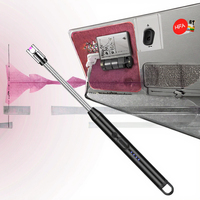 Allume-cigare en métal coupe-vent rechargeable par USB au design moderne pour l'extérieur, le barbecue et la cuisine. Idéal pour les cadeaux.