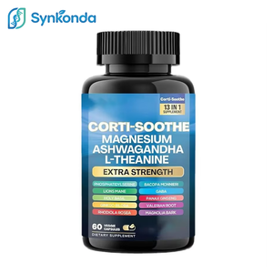 Suplemen Cortisol OEM 13-in-1 Magnesium Complex Kapsul Glycinate L-Theanine Lions Mane Holy Basil 60 Kapsul Vegan untuk Dewasa - Product Image 1