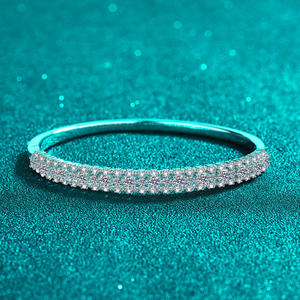 New Design 925 <b>Sterling</b> <b>Silver</b> Round Brilliant Moissanite Stone <b>Bangle</b> <b>Bracelets</b> for Gift - Product Image 3