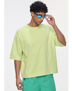 Camiseta Blanca para Hombre, 72% Algodón, 28% Sorona, Corte Cuadrado, Oversize, 240GSM, Secado Rápido, para Deportes al Aire Libre - Product Image 4