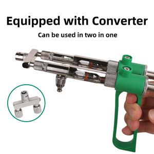 Vacunador Continuo Ajustable 2 en 1 para Pollos y Aves de Corral Equipo Inyector de 2 Vacunas Jeringa Veterinaria - Product Image 5