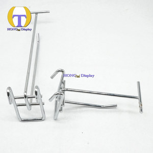 סופרמרקט פלסטיק חנות תצוגה מוצרים מוצרים פרונג יחיד צג וו כרום מתכת - Product Image 5