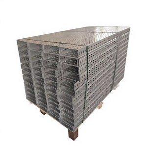 รางเคเบิลแบบเจาะรูชุบสังกะสีแบบจุ่มร้อน, รางเคเบิลโลหะขนาด 100x100 และ 200x100, สะพานสายเคเบิลสแตนเลสจากโรงงาน - Product Image 1