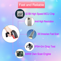 AIXW Price Checker Escáner de código de barras RS232 USB Virtual COM 1D Escáner de código de barras con núcleo Leer código de barras rápidamente