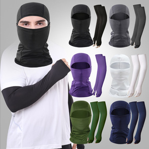 Outdoor Sun Protection Set Face Mask With Sleeves Camouflage Print Unisex Adult Riding Motorcycle Use - Product Image 5