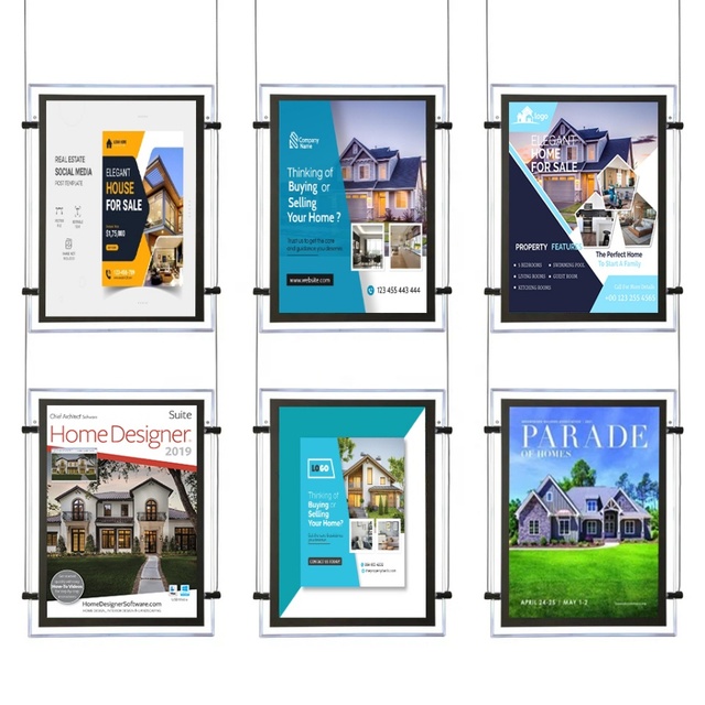 Crystal Acrylic Stand Frame Digital Display Led Poster Screen Advertising A4 Panel Transparent Backlit Light Box