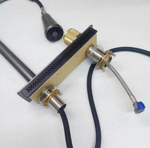 Robinet de cuisine à deux trous, cascade extractible, pour le lavage des légumes, eau chaude et froide, noyau en cuivre intégral - Product Image 5