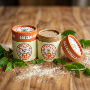 Emballage cylindrique en papier kraft naturel écologique avec tamis pour boîte à poivre imprimée - Product Image 1