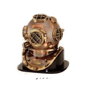 Casco Nautical Divers con casco de buceo, acabado antiguo con Base de madera, decoración para el hogar y el jardín, Exportación - Product Image 1