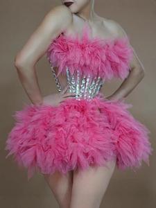 Abito da Spettacolo per San Valentino con Gonna in Tulle e Diamanti per Cantanti e Ballerine - Product Image 3