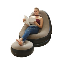 Canapé gonflable sans pieds en PVC floqué pour intérieur et extérieur, idéal pour la détente