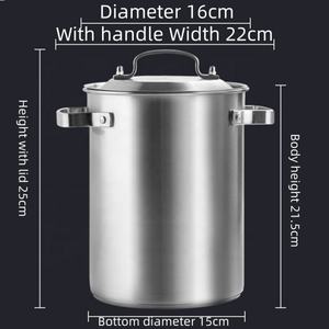 Vente flash : panier de cuisson en acier inoxydable de 22 cm de haut, compatible induction, multifonctionnel, <span class=keywords><strong>pour</strong></span> <span class=keywords><strong>asperges</strong></span>, friteuse, cuisinière à gaz, fait en métal - Product Image 2