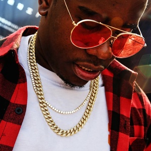 Chaîne à mailles cubaines pour hommes, collier en or plaqué cz AAAAA, bijoux hip-hop, 18 pouces 12mm 14k, nouvelle collection - Product Image 1