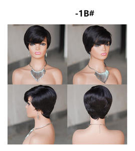 Peluca <span class=keywords><strong>de</strong></span> cabello humano 100% con corte Pixie corto <span class=keywords><strong>de</strong></span> 6 pulgadas con flequillo Peluca <span class=keywords><strong>de</strong></span> cabello virgen <span class=keywords><strong>de</strong></span> densidad 150% para mujer Venta caliente - Product Image 4