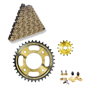 Chất lượng cao 45 # Thép <span class=keywords><strong>Pulsar</strong></span> 180cc 428/428H/124L/44t/15t xe gắn máy chuỗi xích Kit - Product Image 5