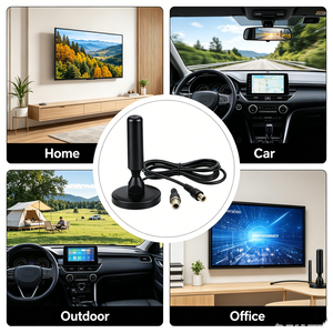 <span class=keywords><strong>Antenne</strong></span> <span class=keywords><strong>TV</strong></span> numérique portable à base magnétique amplifiée 5dBi DVB-T2 HDTV, récepteur aérien RG174 SMA Type F VHF UHF 470-870MHz pour <span class=keywords><strong>TV</strong></span> - Product Image 4