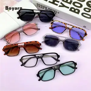 Boyarn New Cute Children Sunglasses Retro Black Frame Double Beam UV400 Shades 2 Unisex Kids Glasses Sunglass