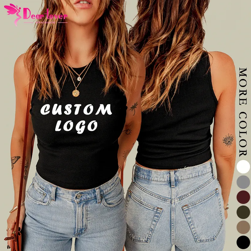 2023 Custom Logo Fashionable Summer Women's Tank Tops Casual Sexy Women Tank Crop Top