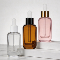 Flacon compte-gouttes en verre personnalisé avec logo OEM et bâtonnets diffuseurs pour sérum de soin de la peau, huile essentielle, marque privée 30ml 50ml