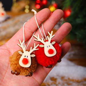 Cadeau de Noël créatif et écologique, pendentif renne en feutre, boule en cachemire renne, pendentif pour sapin de Noël - Product Image 3