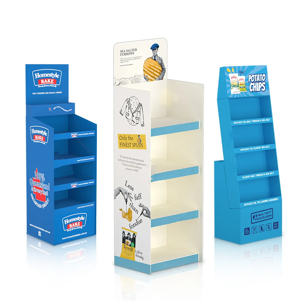 Custom Retail Pos Estante de cartón corrugado Display Pop Case Floor Rack Stand Cartón Publicidad Display