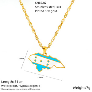 Collar <span class=keywords><strong>con</strong></span> Dije <span class=keywords><strong>de</strong></span> Moda, Chapado en Oro <span class=keywords><strong>de</strong></span> 18k, Acero Inoxidable 304 y Esmalte, Collar <span class=keywords><strong>con</strong></span> Dije en Forma <span class=keywords><strong>de</strong></span> <span class=keywords><strong>Mapa</strong></span> del Mundo, Joyería <span class=keywords><strong>de</strong></span> Alta Calidad - Product Image 5