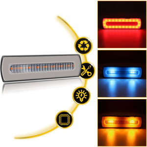 Luz de Posición Lateral LED para Camión, 6 LED, IP67, Impermeable, ABS, 12-24V, Doble Color con Intermitentes, Luz Trasera de Freno para Motocicleta - Product Image 4