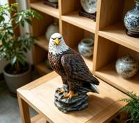 Estatua de águila calva pintada a mano en resina, escultura de la bandera estadounidense, amor patriótico, personalizable, figura de Año Nuevo para el hogar u oficina