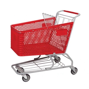 Carrello <span class=keywords><strong>spesa</strong></span> in metallo OEM, attrezzatura per supermercati, carrello per negozi al dettaglio, cestino per negozio cromato resistente - Product Image 1