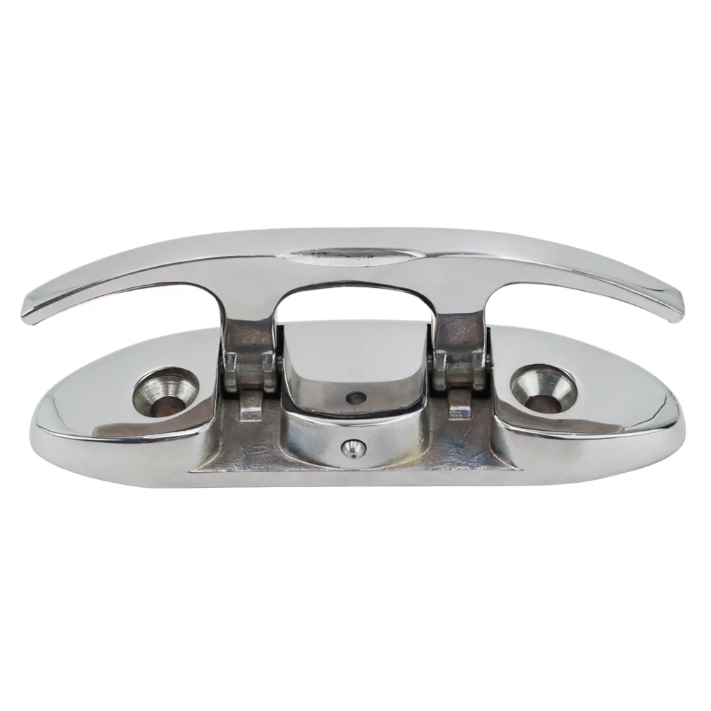 Docking Mounting Hardware Boat Deck Cleat 316 Stainless Steel Folding Flip Up Dock Flush Mount Cleat Rope Tie Down cleat