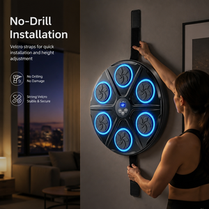 Entraîneur de boxe électronique avec écran LED, suivi des données, synchronisation musicale, cible de boxe, installation sans perçage, tapis de fitness intelligent RGB - Product Image 5