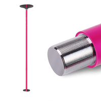 Pôle de danse fitness en acier, rose/noir, portable, pour usage domestique