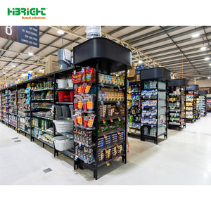 Tùy chỉnh Heavy-Duty hai mặt kim loại màu trắng 5-kệ hiển thị Kệ siêu thị giá bảng quảng cáo biểu tượng tùy chỉnh - Product Image 1