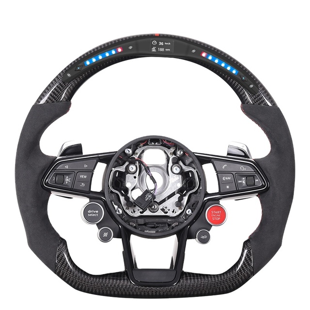 Customized Racing LED Carbon Fiber Steering Wheel for Audi R8 TT TTRS TTS 2017-2023