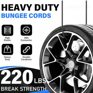 Ensemble de cordes élastiques rondes réglables avec mousqueton, best-seller transfrontalier, pour le camping, le cyclisme, la fixation de bagages et de cargaisons - Product Image 3