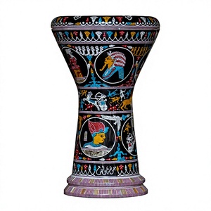 Auténtica Darbuka Gawharet El Fan Faraónica del Antiguo Egipto, 23 cm, de Aluminio Hecha a Mano - Product Image 1