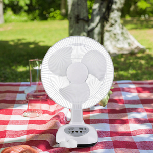 12 Inch Solar Battery Shake Head Large Wind Outdoor Car <b>Table</b> Fan Rechargeable <b>Foldable</b> Low Noise Mechanical <b>Plastic</b> 12-Inch AC/ - Product Image 5