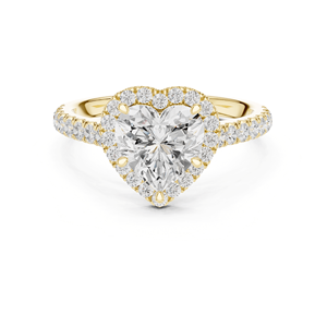 Anillo de Compromiso Romántico con Halo de Corazón y Diamante Solitario de 2 Quilates Cultivado en Laboratorio, Certificado por IGI, Regalo de Aniversario o Boda, Plata 925 - Product Image 1
