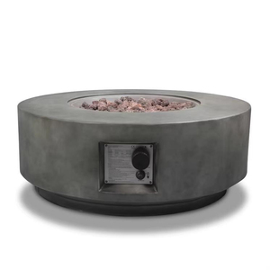 Dark Grey Concrete Natural Gas <b>Round</b> Fire Pit 30 Inches Outdoor Fire <b>Table</b> with Eco-Friendly Design for Camping Outdoor Heating - Product Image 3