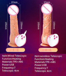 Vibrateur réaliste télescopique rotatif à 7 vitesses avec télécommande sans fil USB pour adultes - Product Image 6